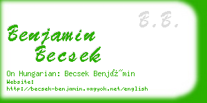 benjamin becsek business card